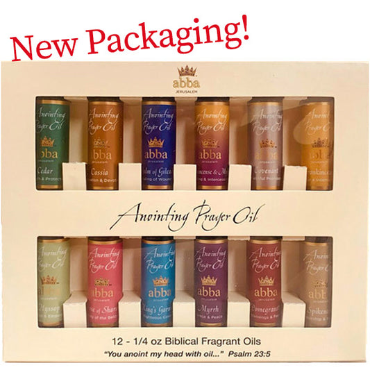 NEW PACKAGING! 12 VARIETY - 1/4 oz ANOINTING OILS WITH NEW PACKAGING