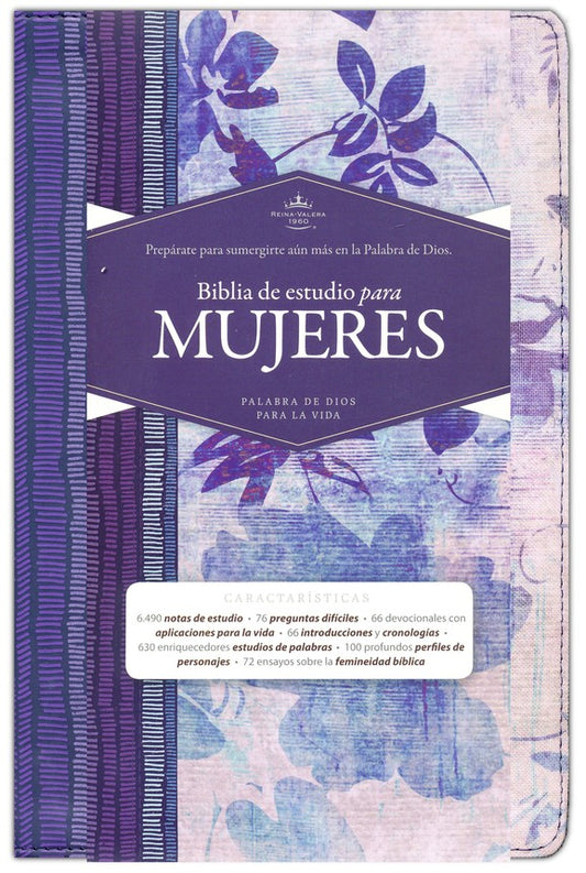 Biblia de Estudio Mujeres Tapa Dura Azul Floreado