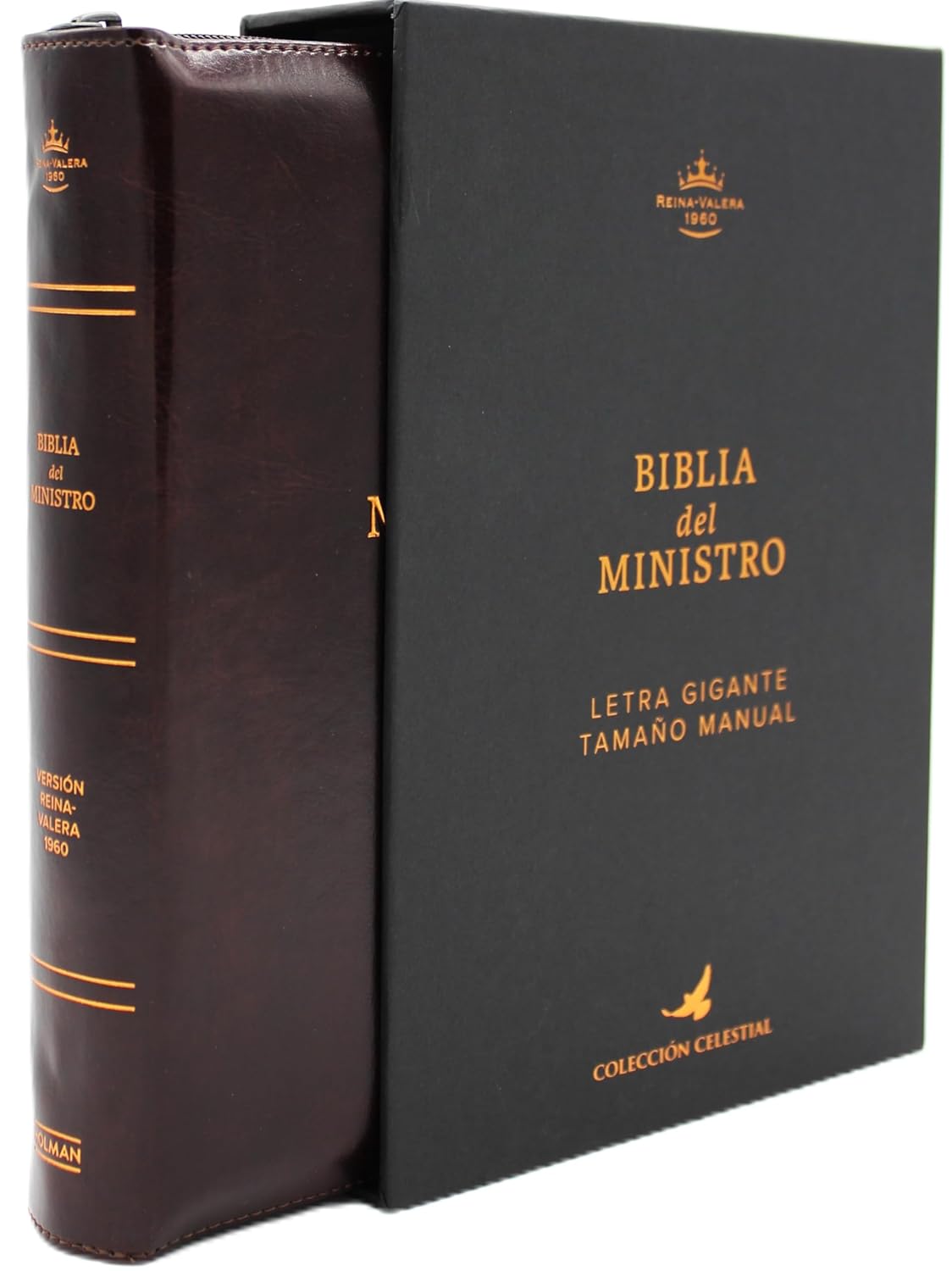 Biblia del Ministro Reina Valera 1960 Letra grande 14 pts, tamaño Manual, con cierre, , en semil piel color Vino Oscuro y estuche de proteccion. Edicion Limitada Imitation