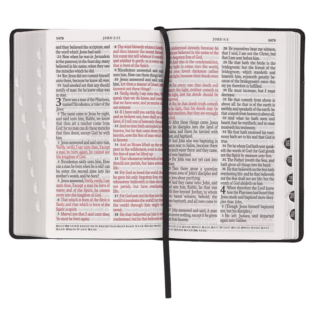 KJV Holy Bible, Giant Print Standard Size Faux Leather Red Letter Edition - Ribbon Marker, King James Version, Black /Gray