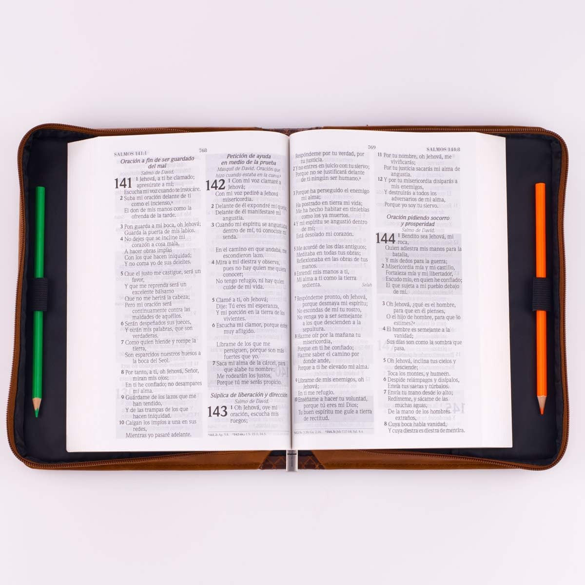 Forro Para Biblia Yo se Los Planes Jeremiah 29:11, Dos Tonos Marrón Cuero De Imitación, Grande