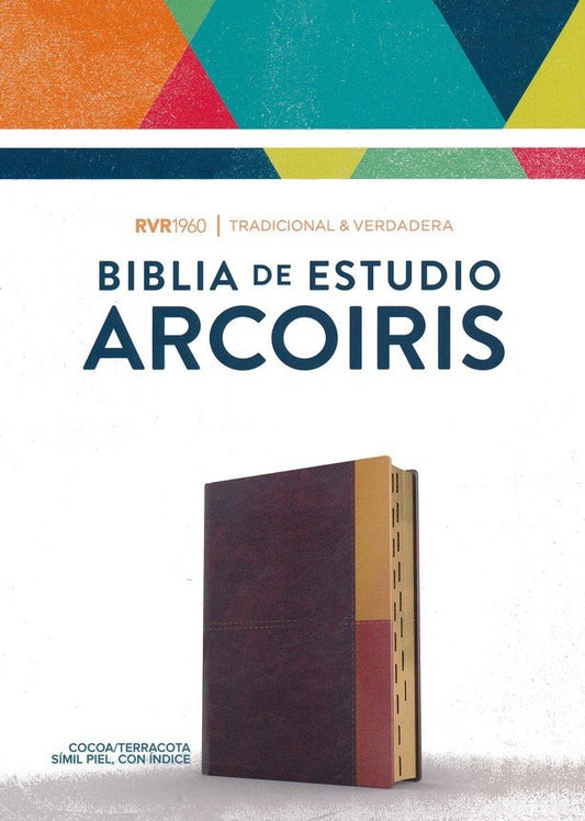 RVR 1960 Biblia de Estudio Arcoiris, cocoa/terracota símil piel con índice