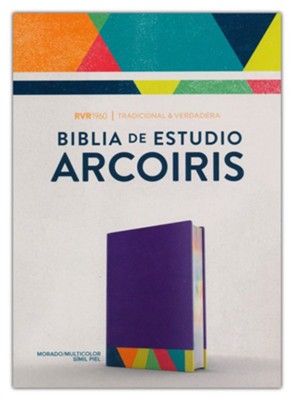 RVR 1960 Biblia de Estudio Arcoiris, morado/multicolor piel imit.