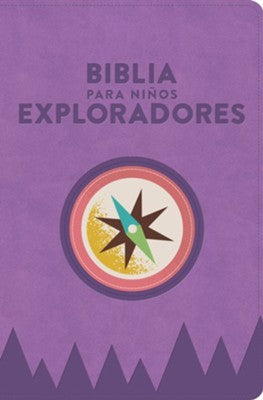 RVR 1960 Biblia para ninos exploradores, lavanda compas simil piel