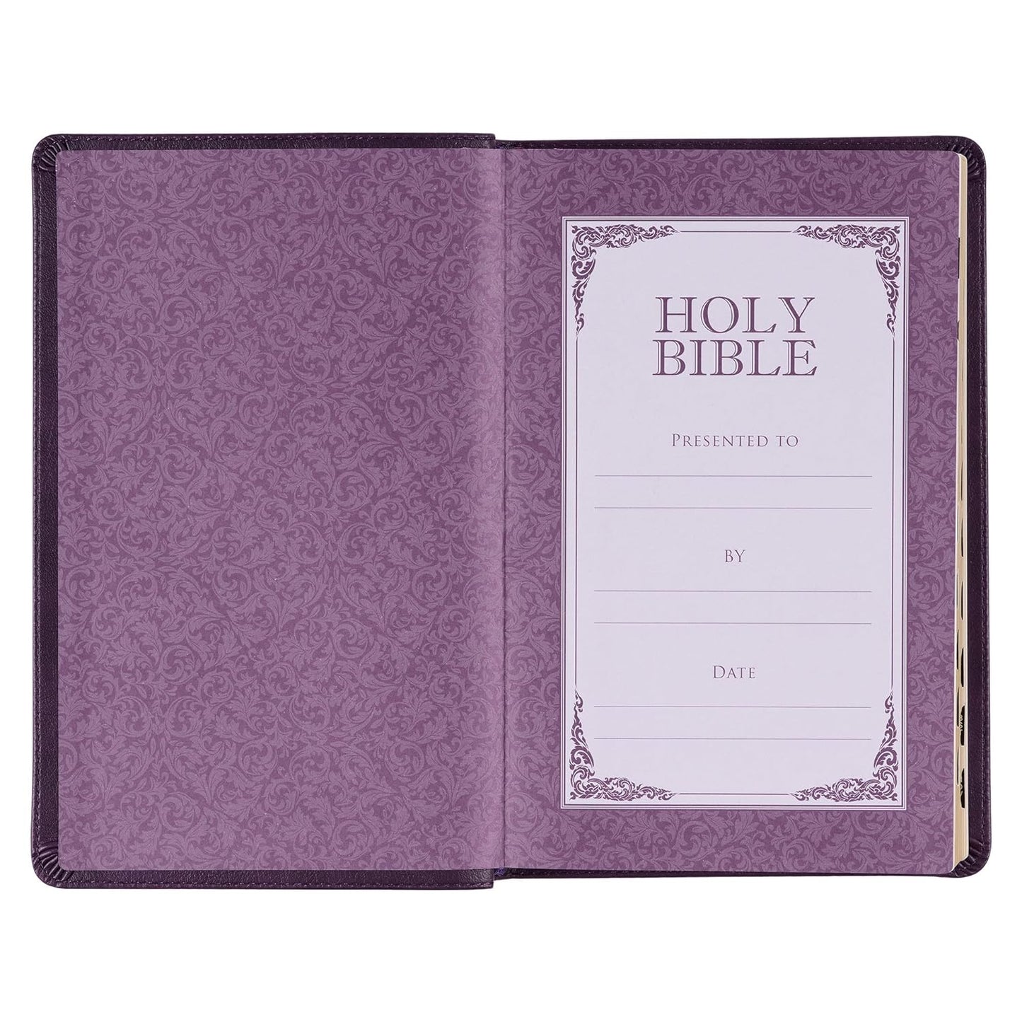 KJV Holy Bible, Standard Size Faux Leather Red Letter Edition Thumb Index & Ribbon Marker, King James Version, Purple