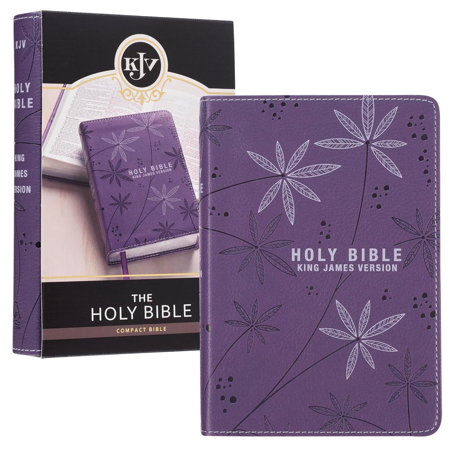 KJV Holy Bible, Compact Faux Leather Red Letter Edition - Ribbon Marker, King James Version, Purple (KJV Compact Bible)