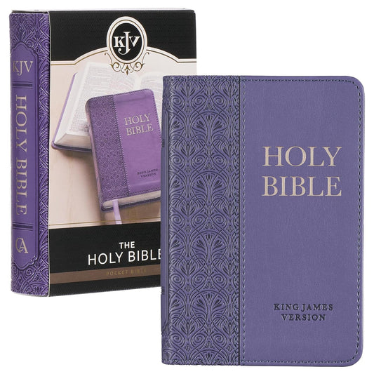 KJV Holy Bible, Mini Pocket Size, Faux Leather Red Letter Edition - Ribbon Marker, King James Version, Purple (KJV Pocket Bible)