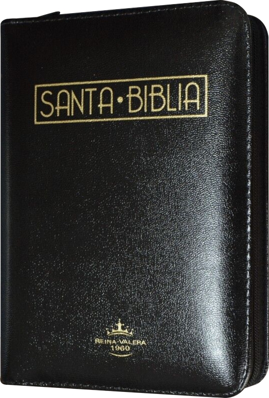 Biblia Compacta Letra Grande Imitación Piel Negro Cierre Index RVR 1960