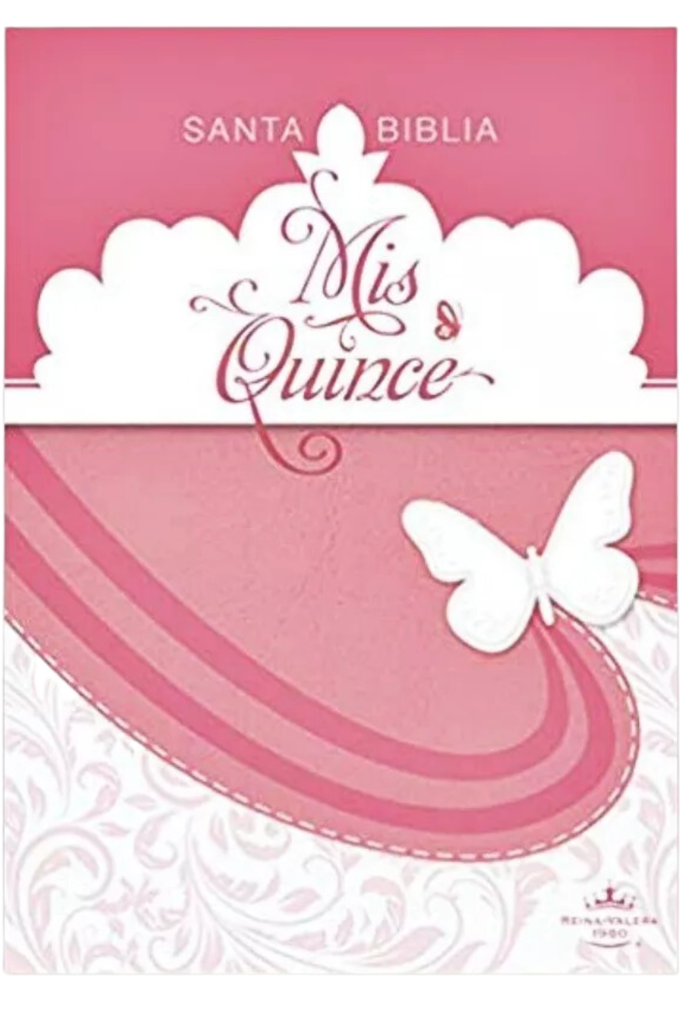 Biblia Quinceañera Rosa Blanco Simil Piel Reina Valera 1960