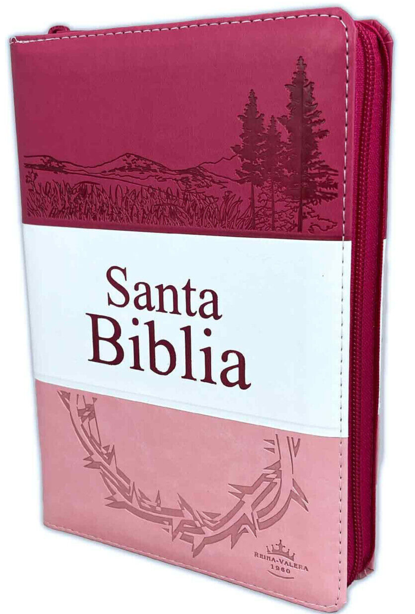 Biblia Letra Grande con Cierre RV1960, Tamaño Manual Imitación Piel, Rosa, con Indice