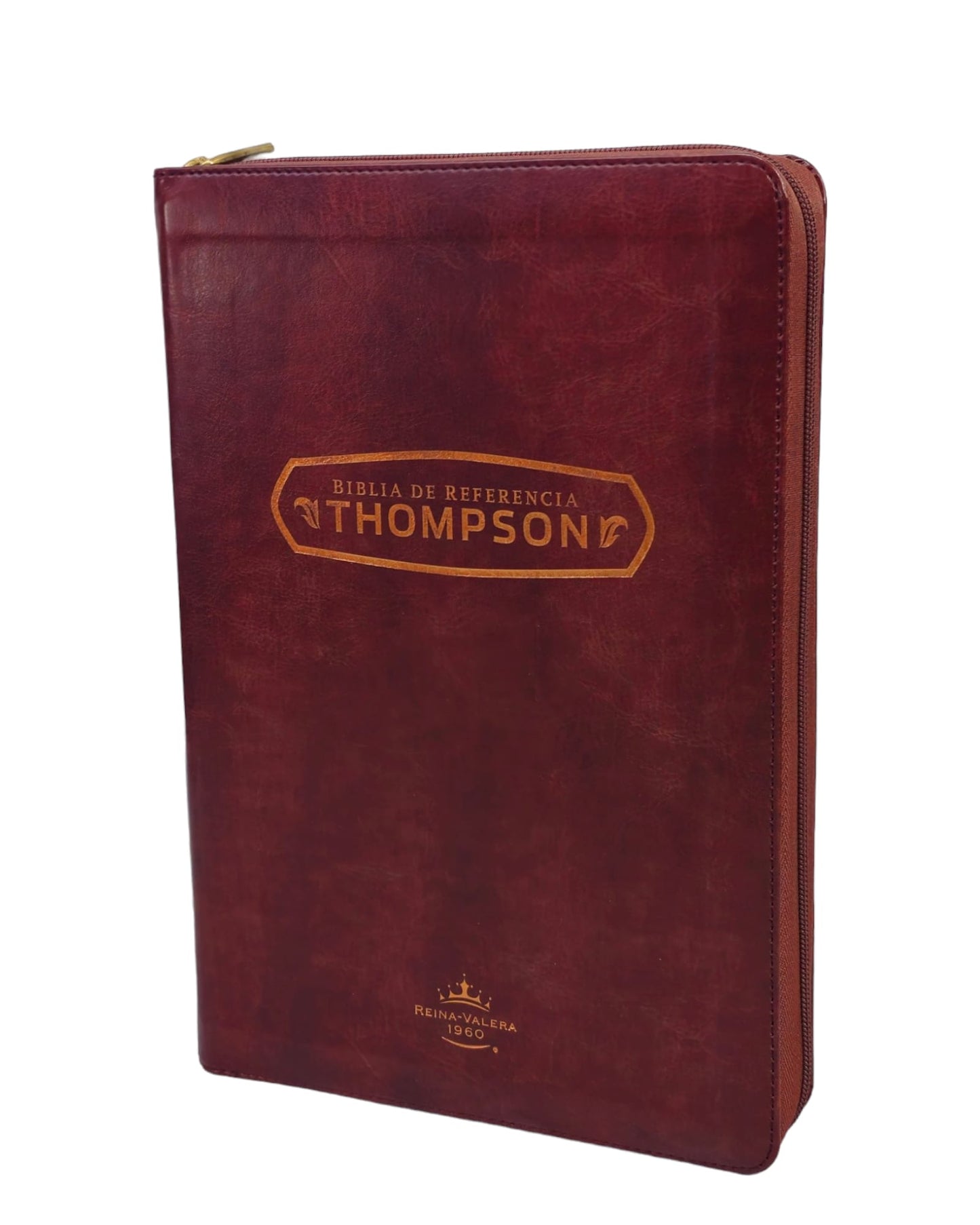 Biblia de estudio Thompson de referencia Reina-Valera 1960 piel cafe con indice y cierre