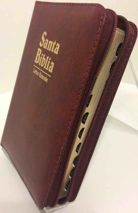 BIBLIA REINA VALERA 1960 COMPACTA con CIERRE VINO CON INDEX PALABRAS JESUS ROJO